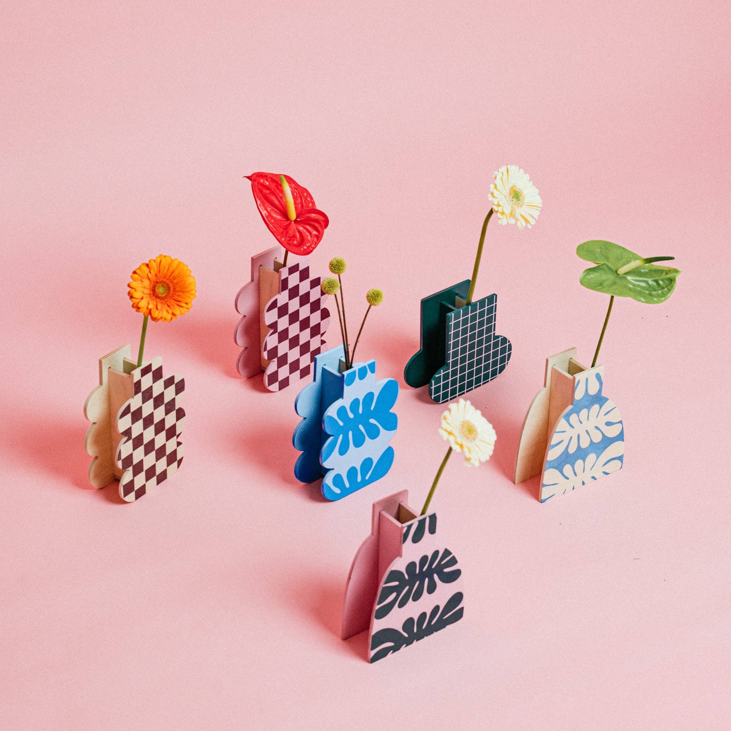 Holzvase Blaue Wolken