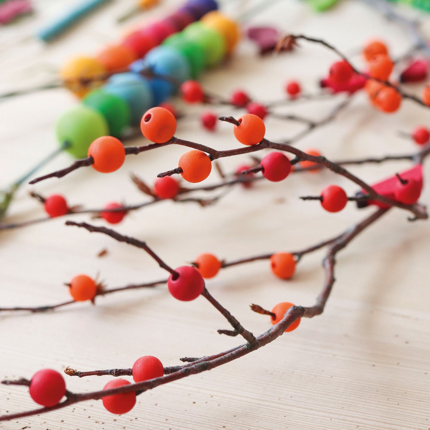 36 große Holzperlen