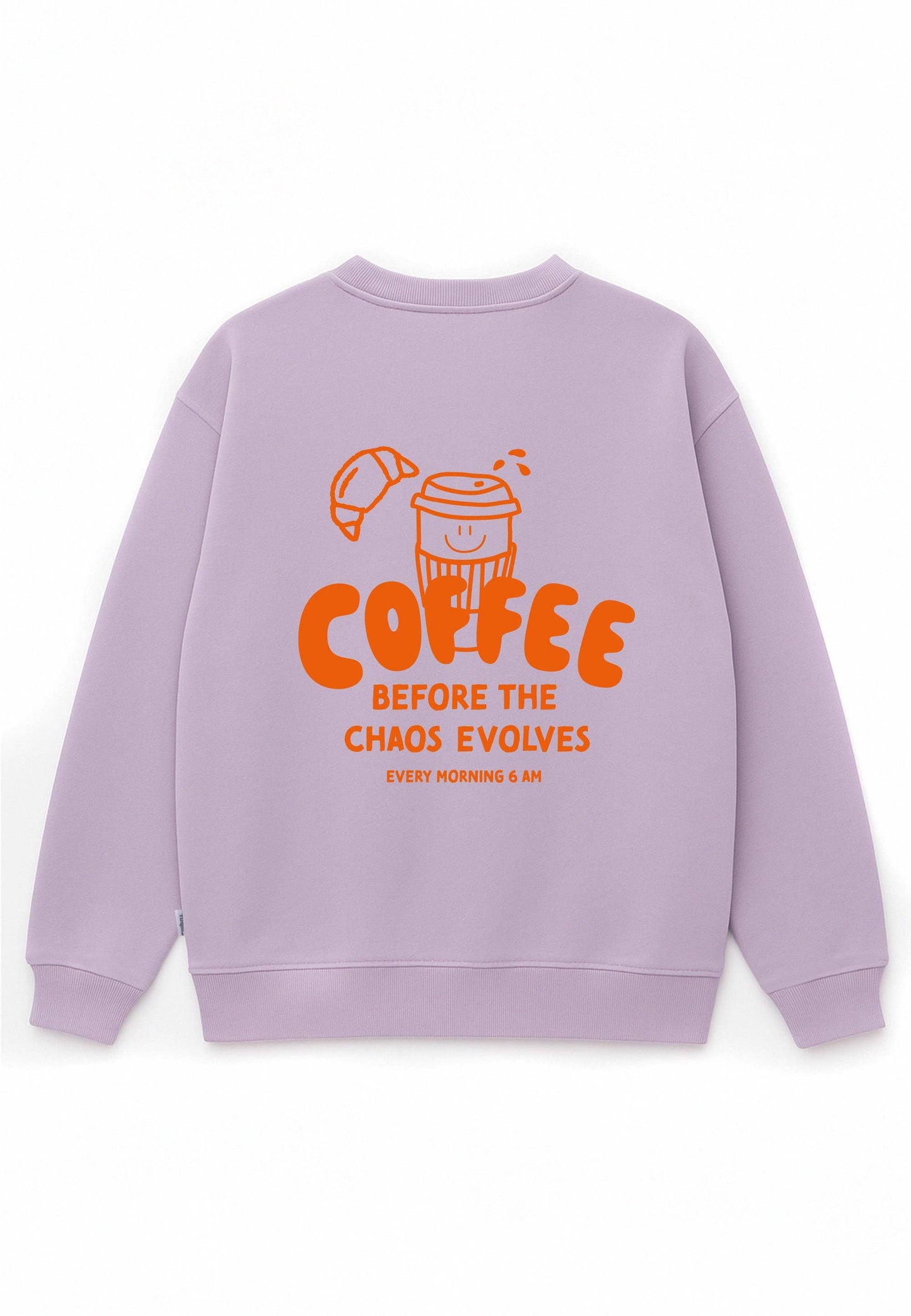 Erwachsenen Sweatshirt Coffee before Chaos flieder