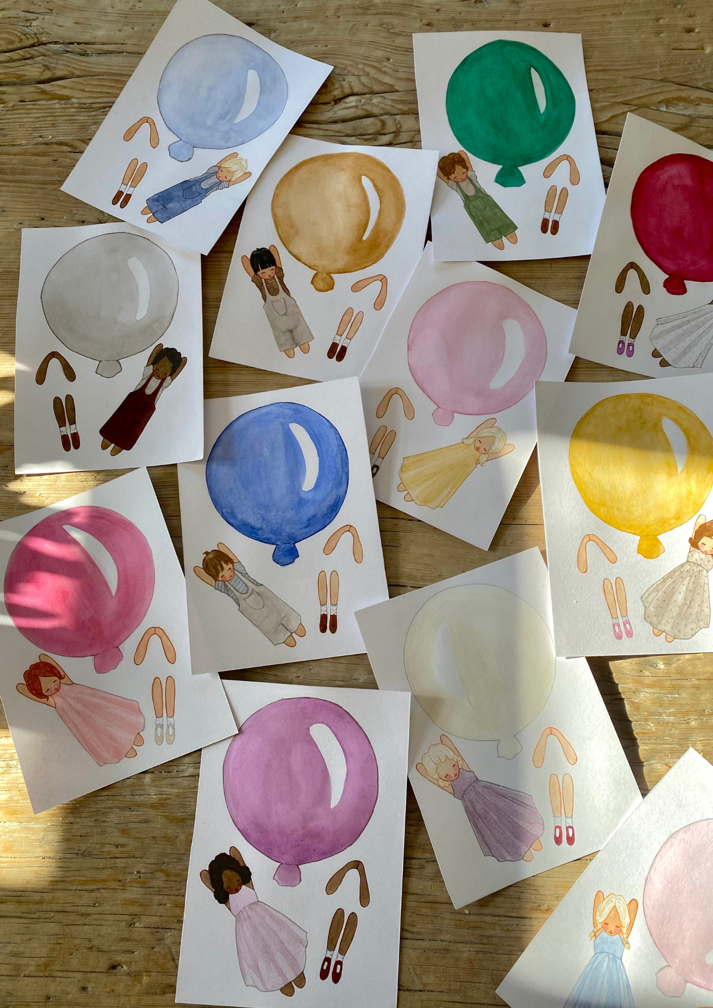 Mobile - gelber Ballon mit Mädchen