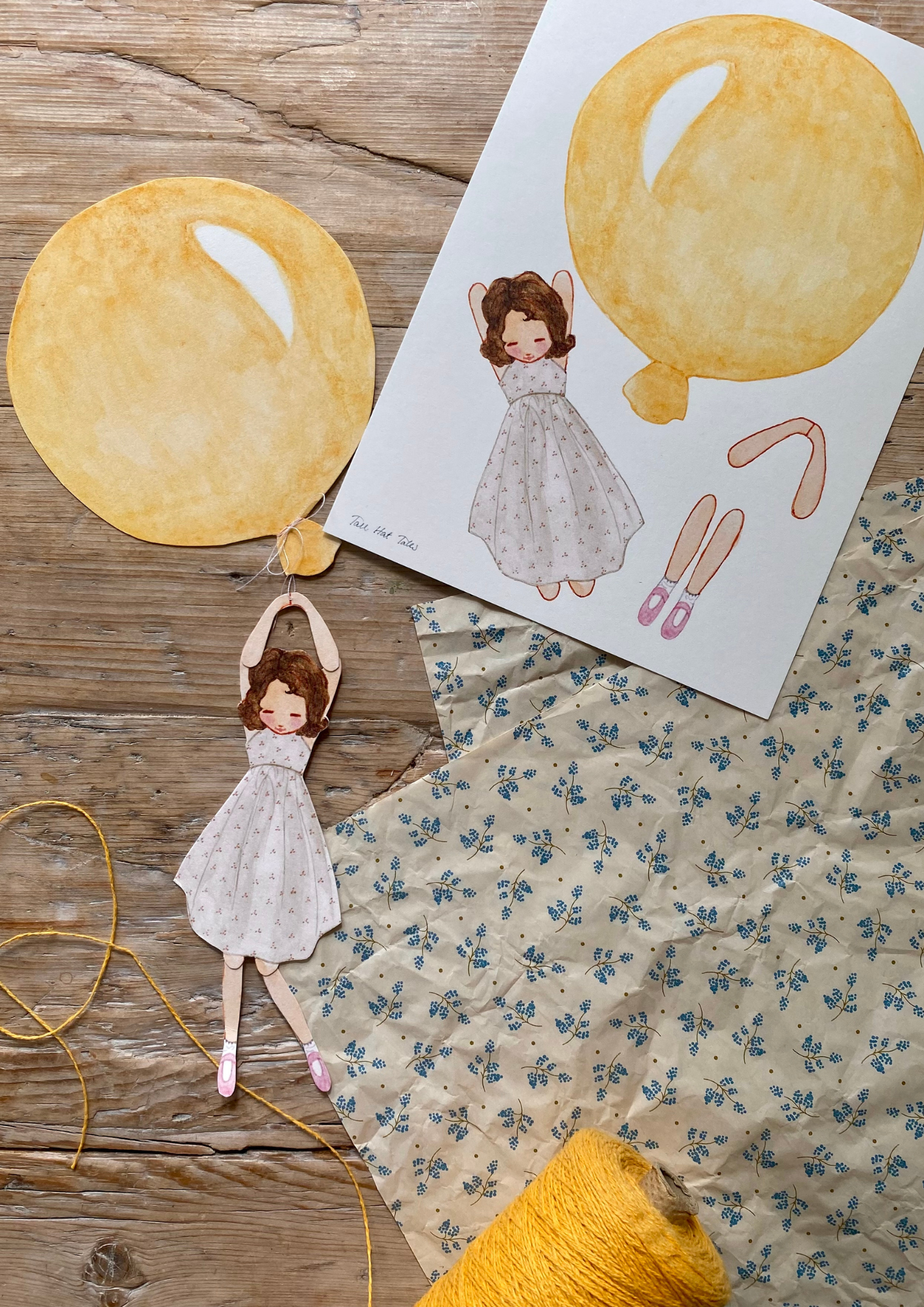 Mobile - gelber Ballon mit Mädchen