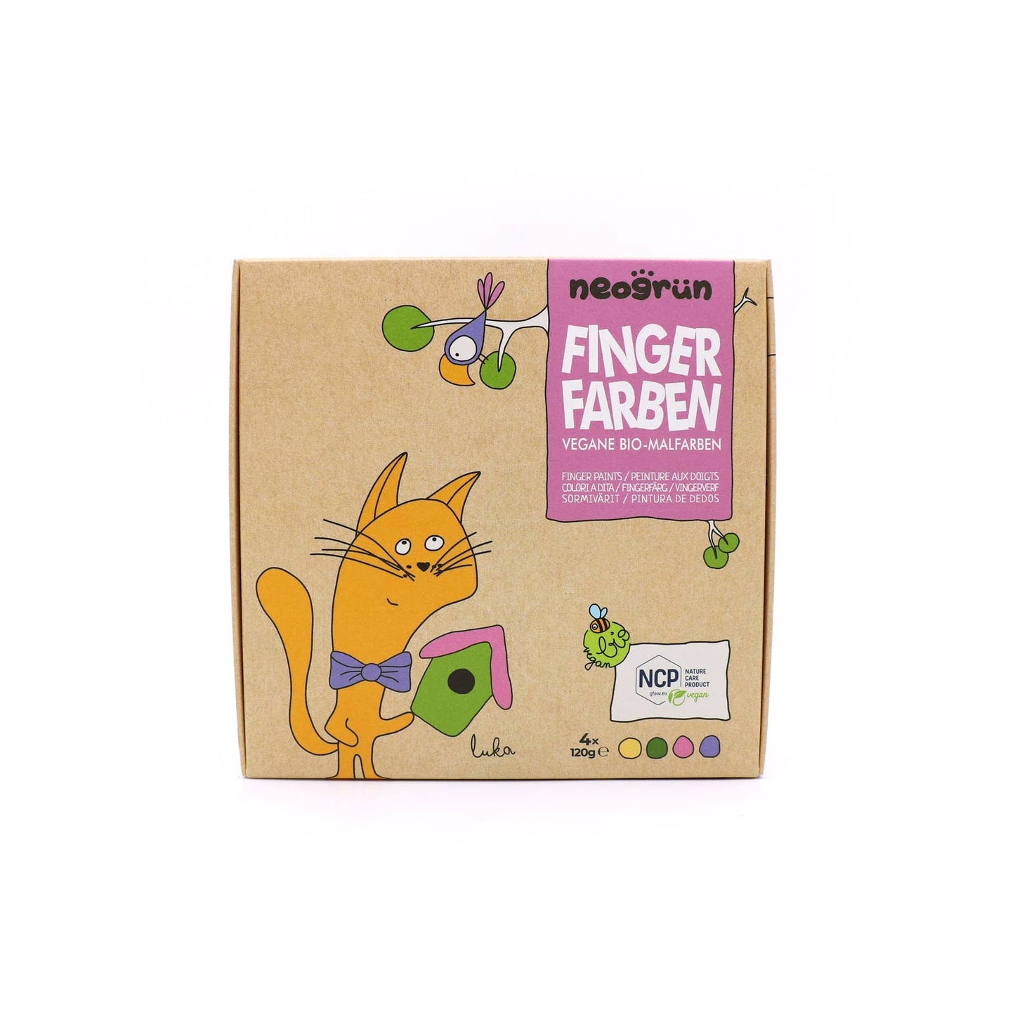 Bio-Fingerfarben vegan 4er Set "Luka"