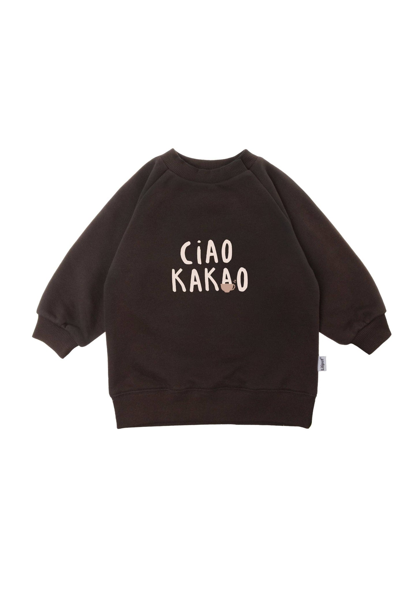 Sweatshirt in braun mit Print "Ciao Kakao"