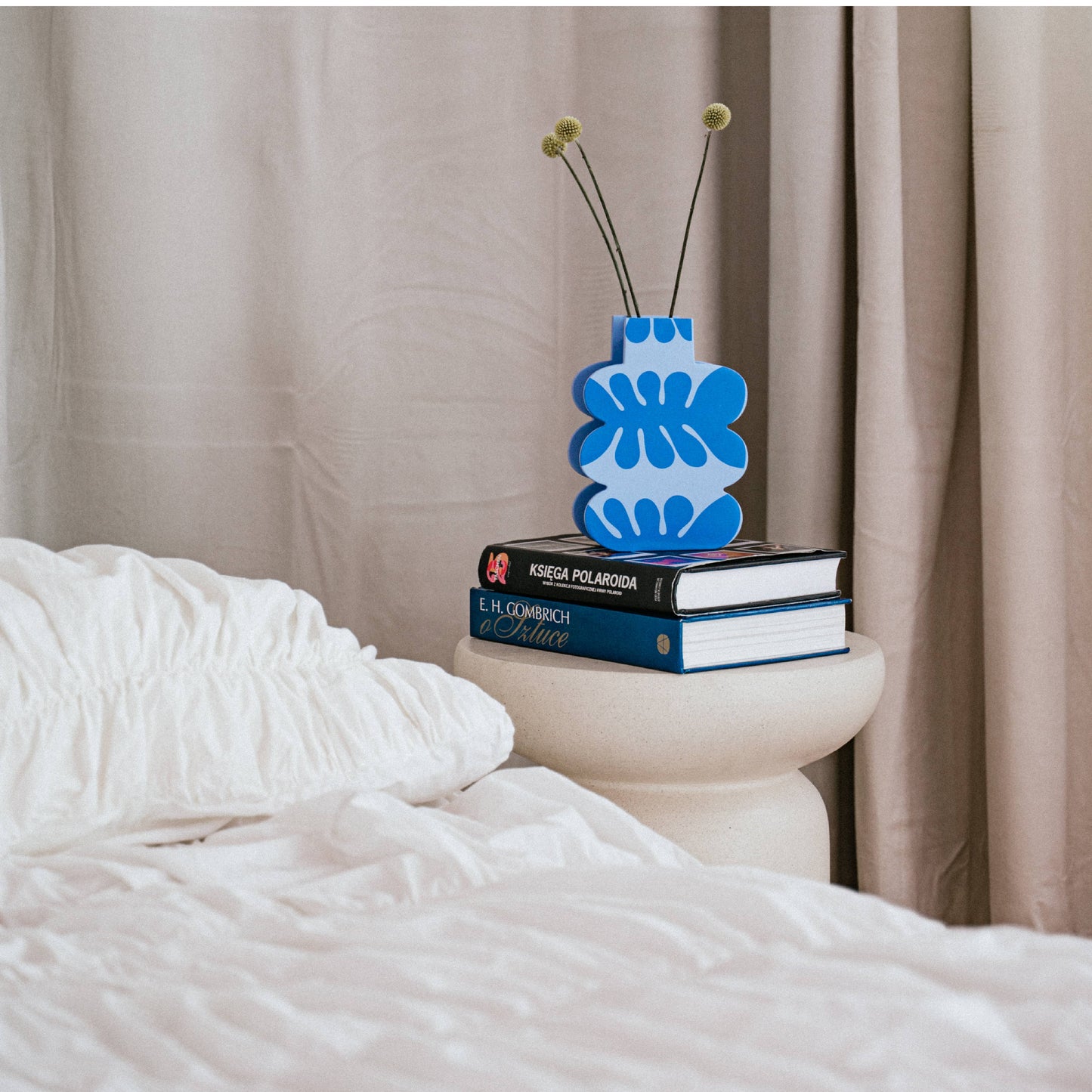 Holzvase Blaue Wolken