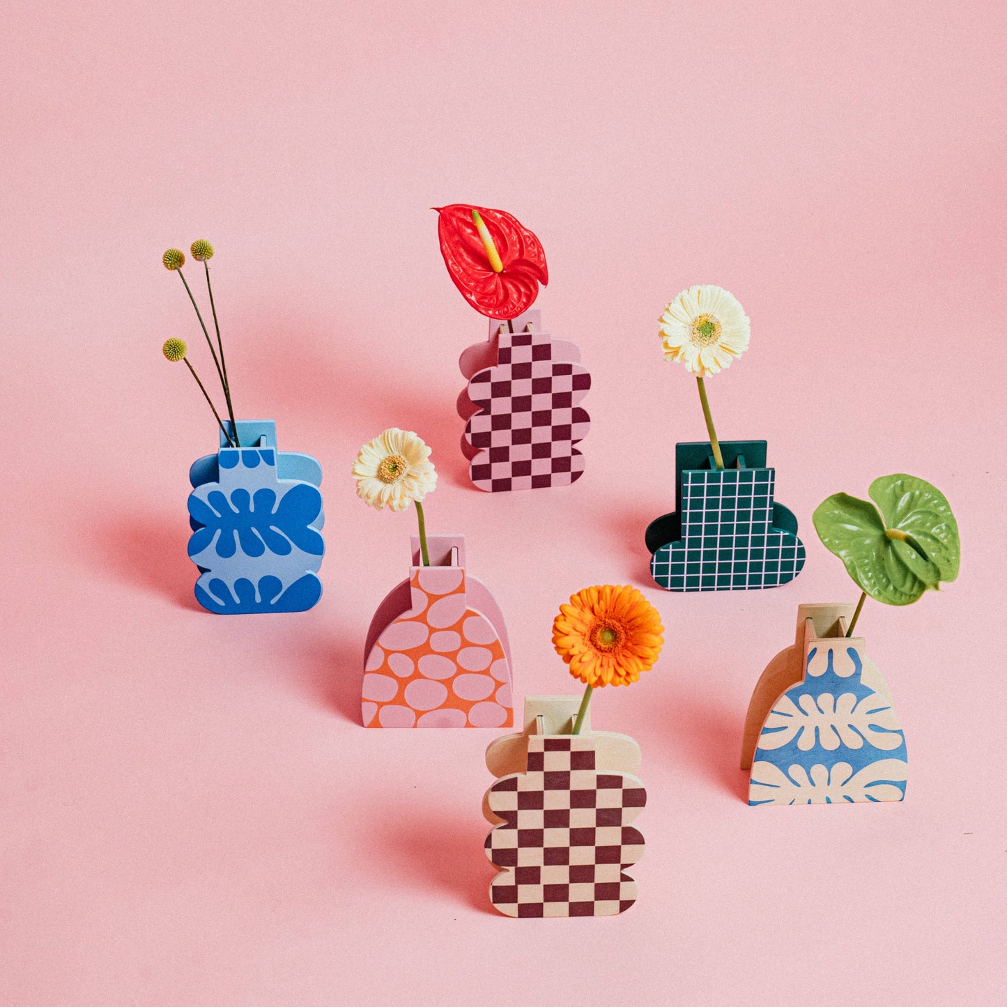 Holzvase Blaue Wolken