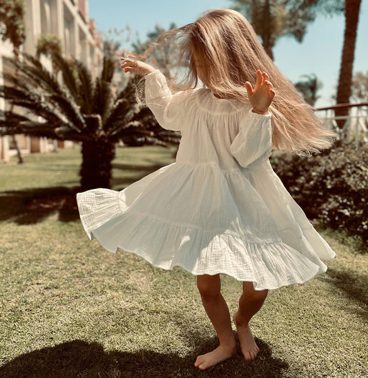 Annie & Charles® Bio Musselin Kleid mit Rüschen
