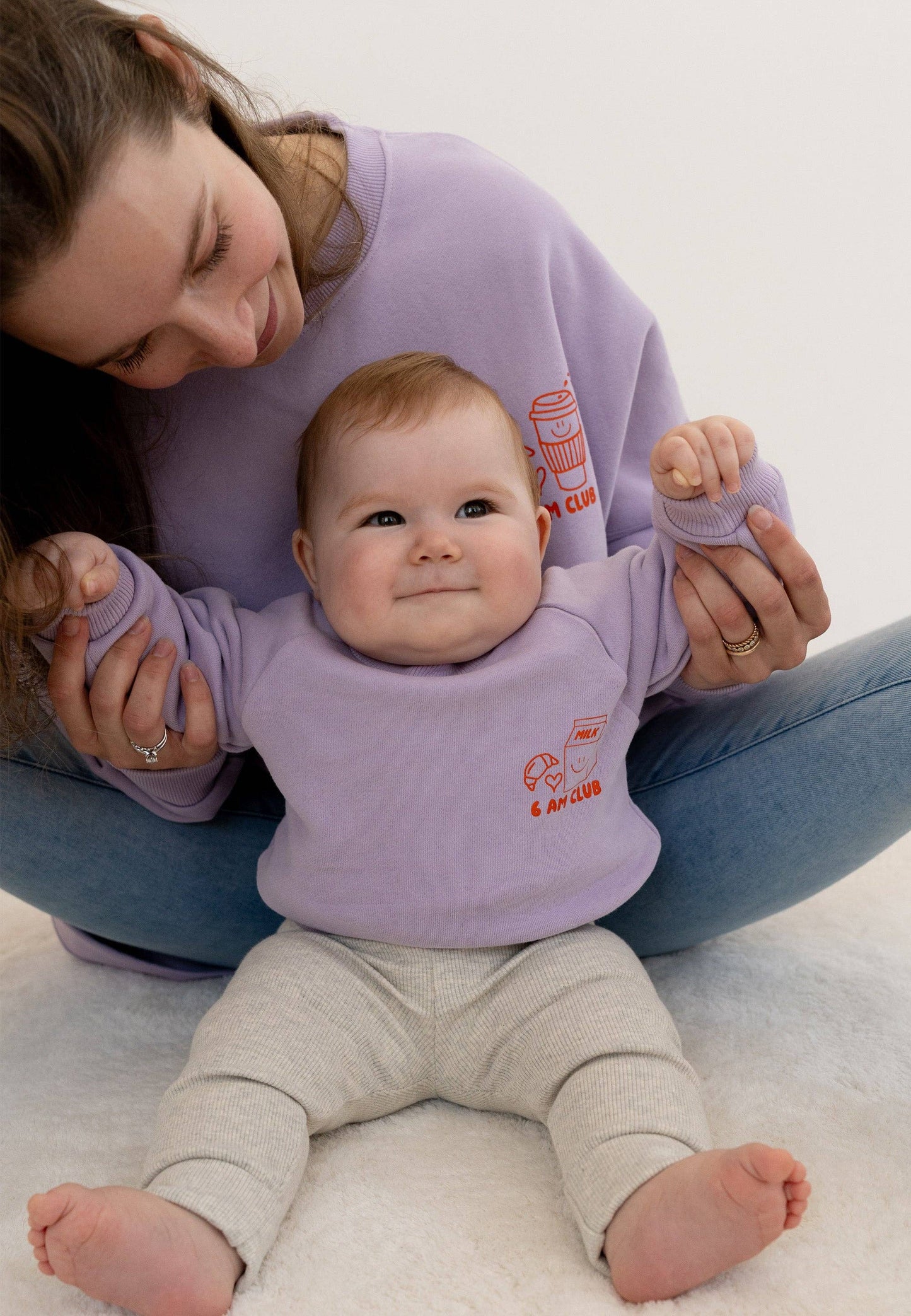 Erwachsenen Sweatshirt Coffee before Chaos flieder