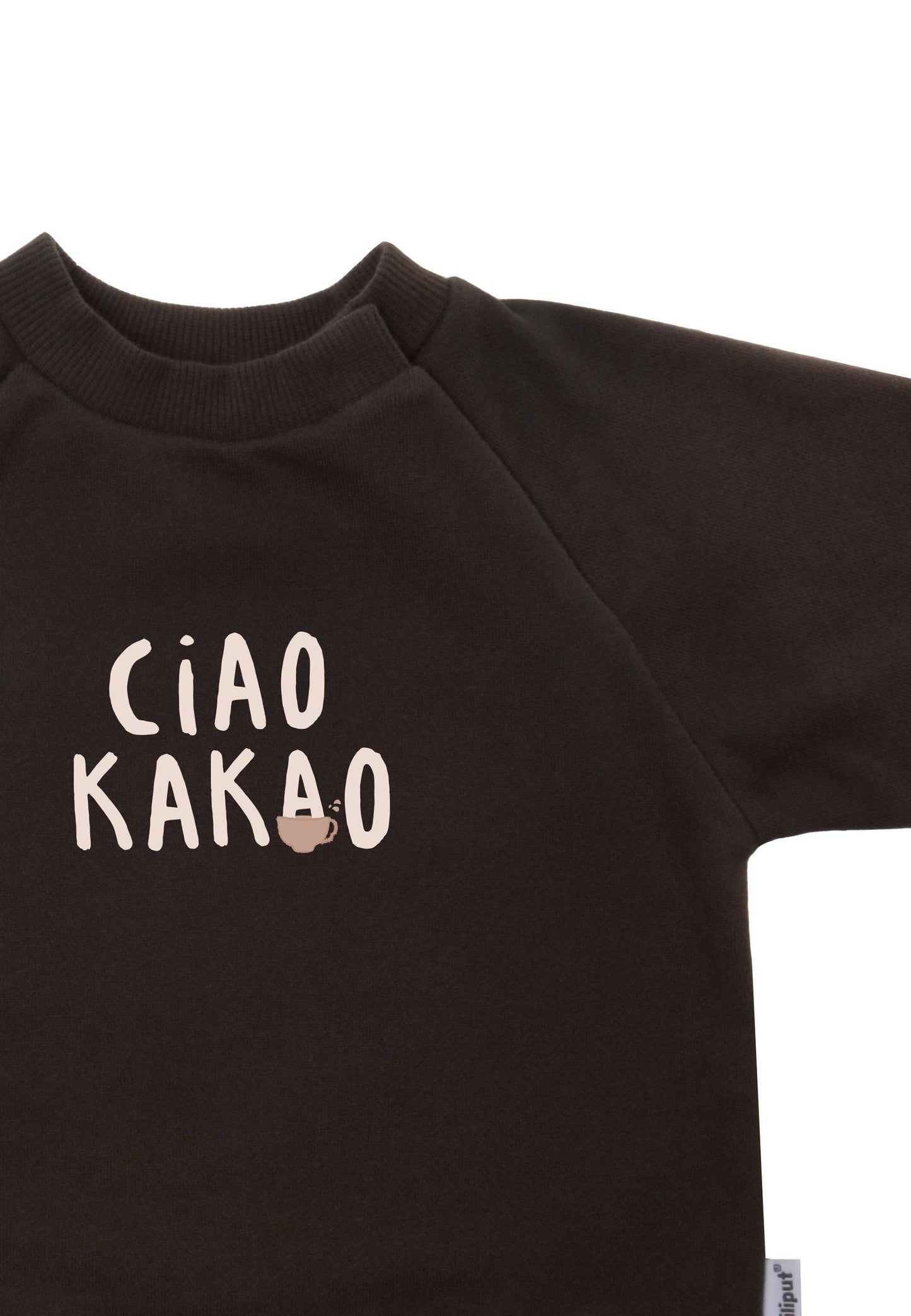 Sweatshirt in braun mit Print "Ciao Kakao"