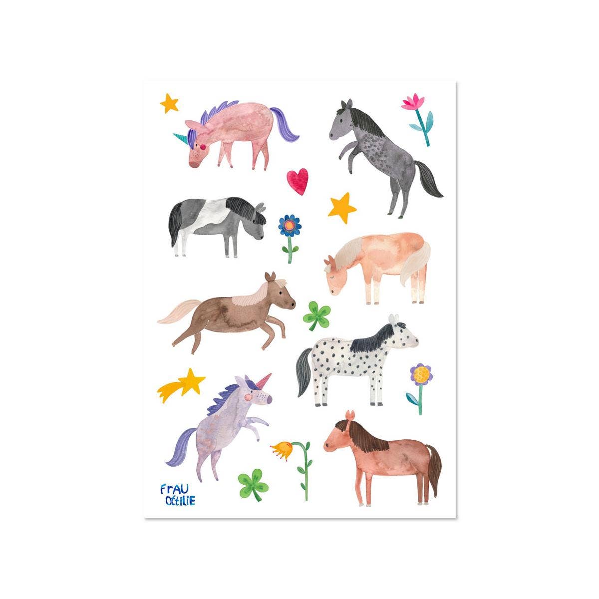 Spülmaschinenfeste Sticker Pferde