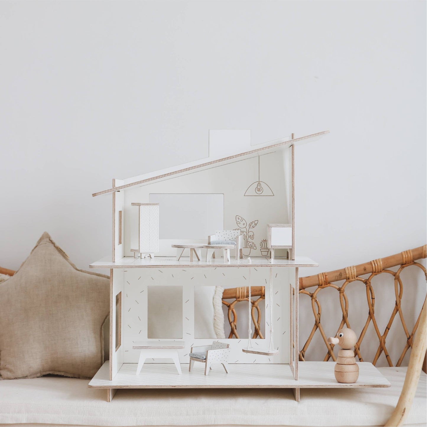 Modernes Puppenhaus ohne Möbel, hohe Qualität, FSC