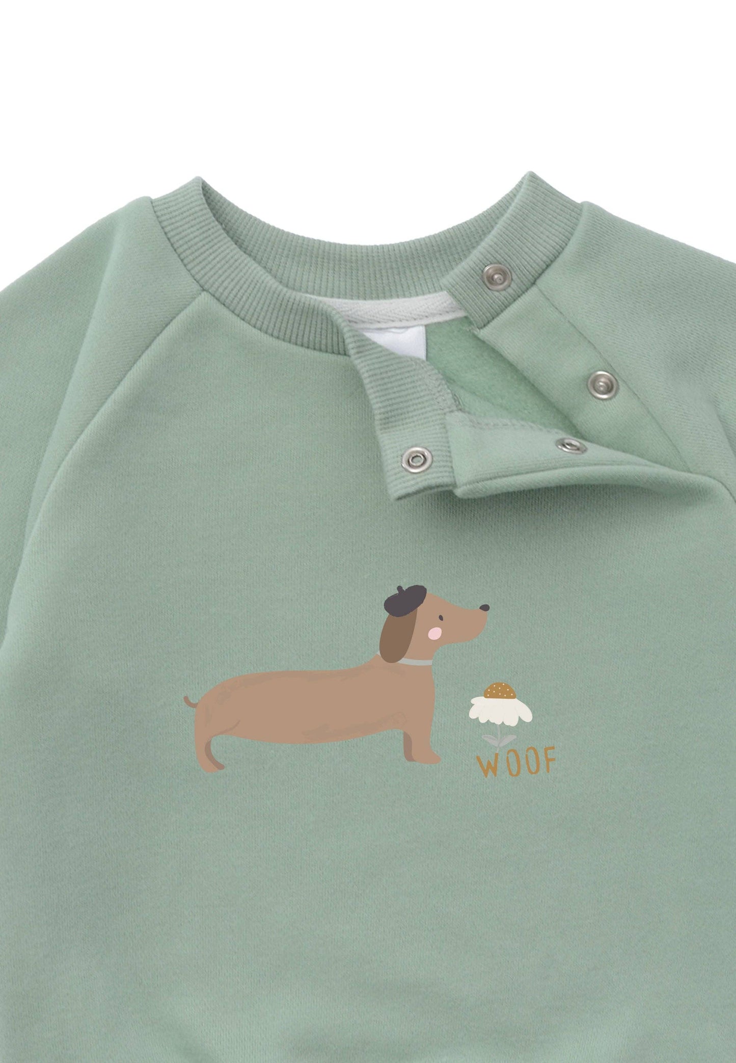 Sweatshirt in schilf mit Print "Dackel"