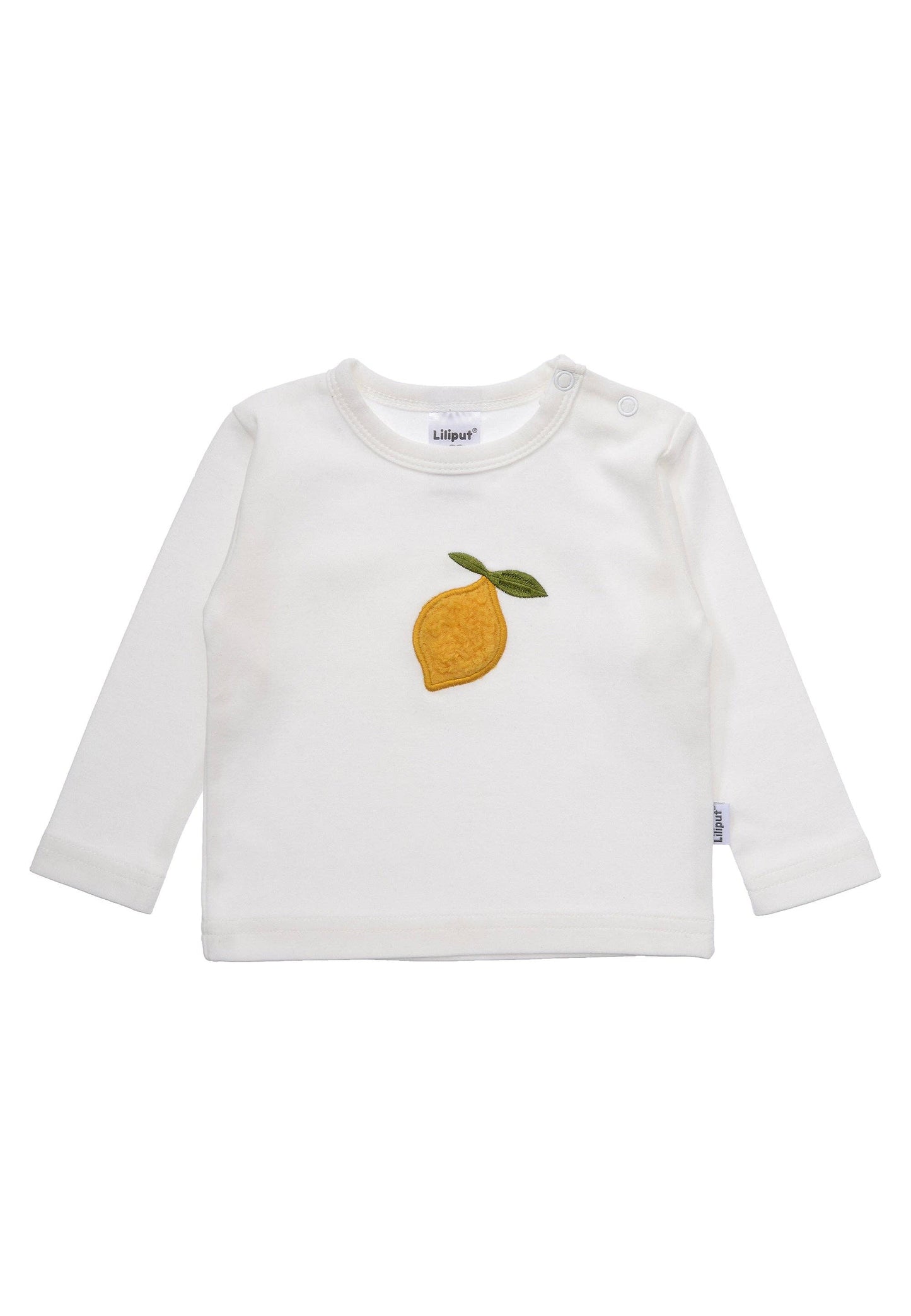 Langarmshirt in weiß mit niedlichem Zitronen Patch
