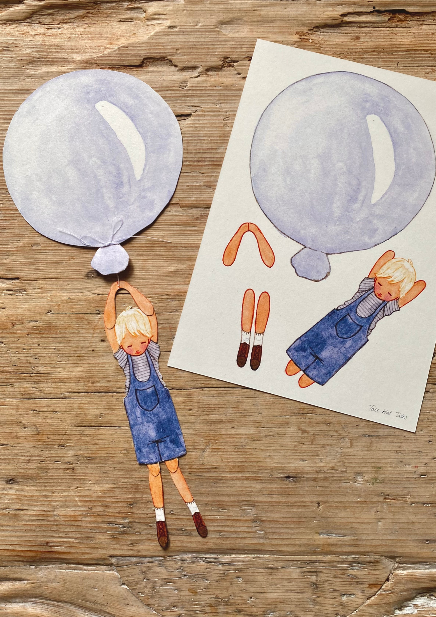 Mobile - blauer Ballon mit Junge