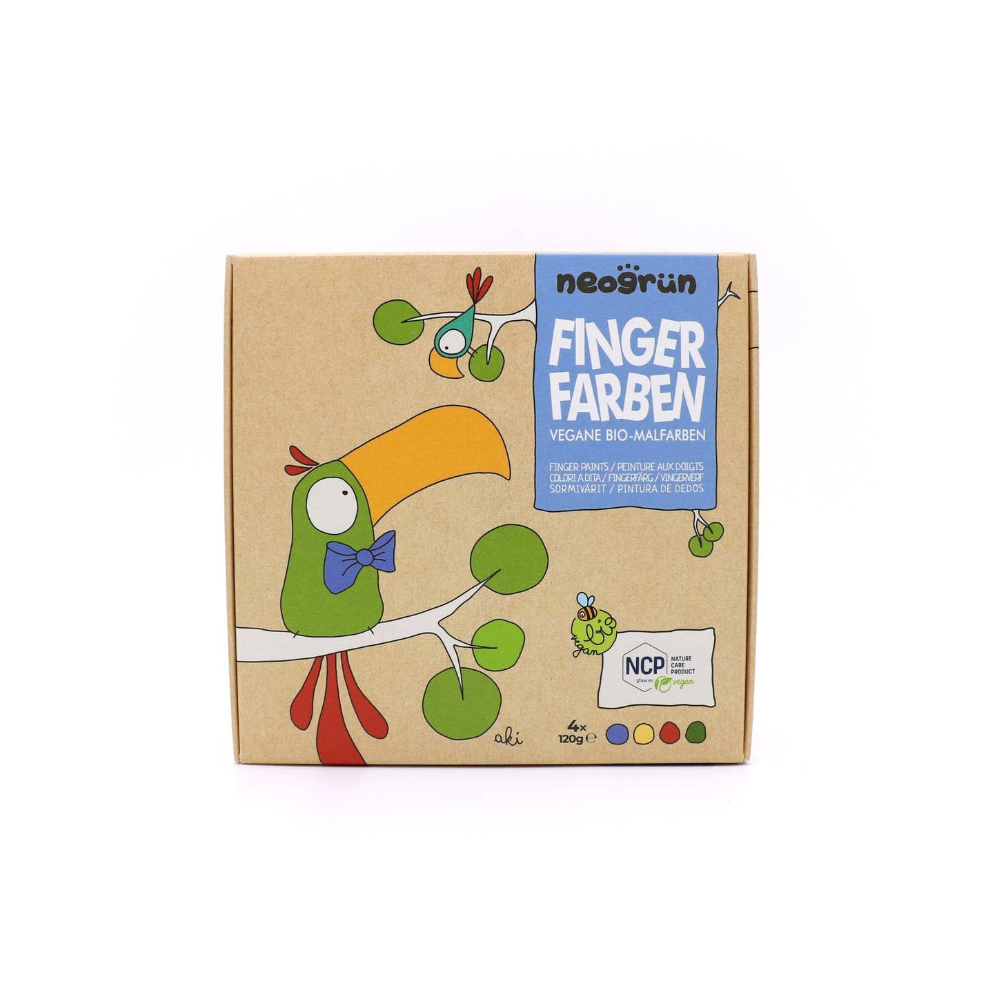 Bio-Fingerfarben vegan 4er Set "Aki"
